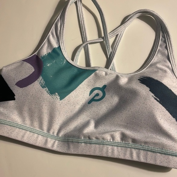Peloton x WITH White, Teal, Purple Sports Bra Size Medium - Picture 3 of 8